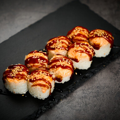 Запеченный ролл с крабом